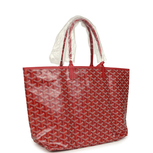 Goyard Goyardine Red Saint Louis PM Tote Bag Palladium Hardware