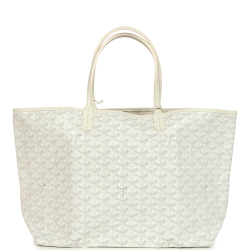 Goyard Goyardine White Saint Louis PM Tote Bag Palladium Hardware