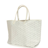 Goyard Goyardine White Saint Louis PM Tote Bag Palladium Hardware