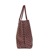 Goyard Goyardine Canvas Burgundy Saint Louis PM Tote Palladium Hardware