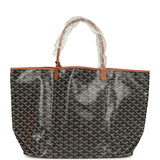 Goyard Goyardine Black and Brown St. Louis GM Tote Bag Palladium Hardware