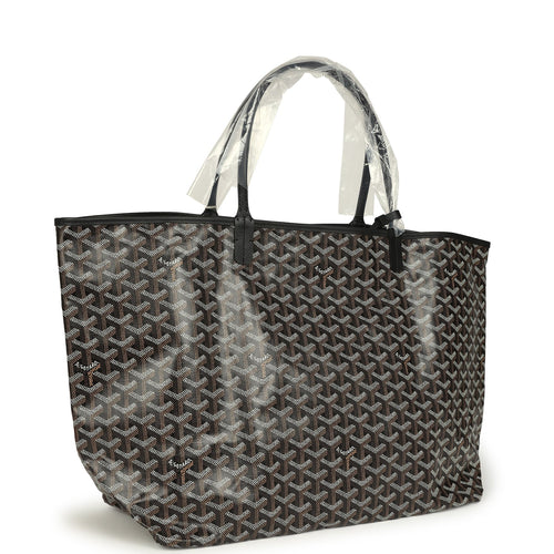 Goyard Goyardine Black Saint Louis GM Tote Bag Palladium Hardware