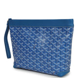 Goyard Goyardine Canvas Sky Blue Conti Pouch Palladium Hardware