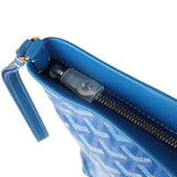 Goyard Goyardine Canvas Sky Blue Conti Pouch Palladium Hardware