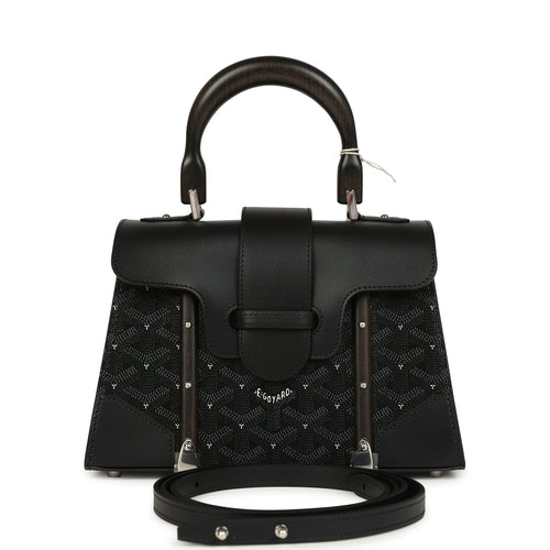Goyard Capitonnage Structuré Saigon Mini Bag Deep Black Goyardine Canvas Palladium Hardware
