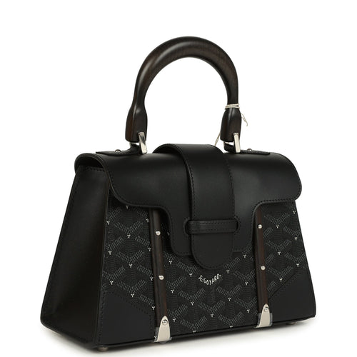 Goyard Capitonnage Structuré Saigon Mini Bag Deep Black Goyardine Canvas Palladium Hardware