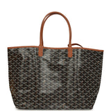 Goyard Goyardine Black and Brown Saint Louis PM Tote Bag Palladium Hardware