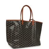Goyard Goyardine Black and Brown Saint Louis PM Tote Bag Palladium Hardware