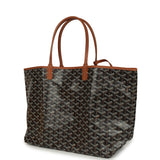 Goyard Goyardine Black and Brown Saint Louis PM Tote Bag Palladium Hardware
