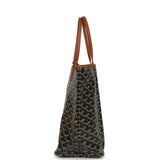 Goyard Goyardine Black and Brown Saint Louis PM Tote Bag Palladium Hardware