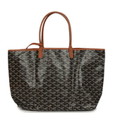 Goyard Goyardine Black and Brown Saint Louis PM Tote Bag Palladium Hardware