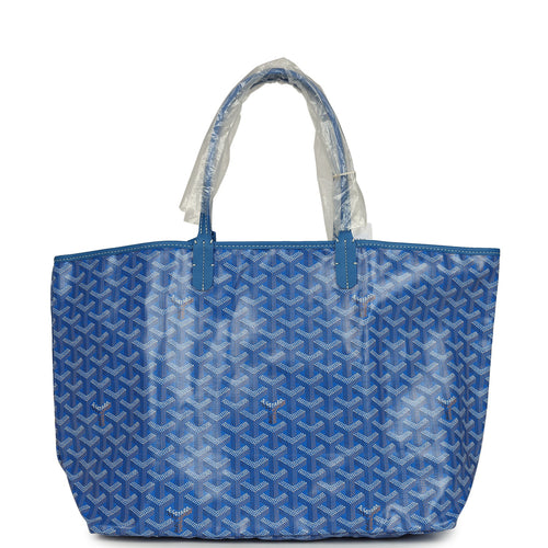 Goyard Goyardine Sky Blue Saint Louis PM Tote Bag Palladium Hardware