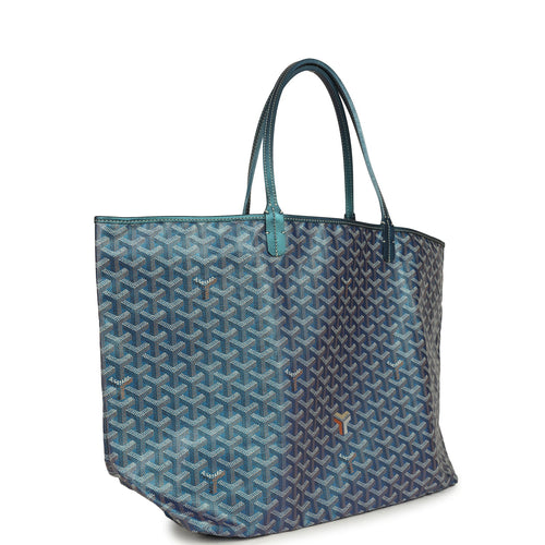 Goyard Goyardine Pearly Blue Saint Louis GM Tote Bag Palladium Hardware