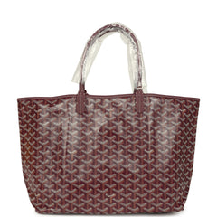 Goyard Goyardine Canvas Burgundy Saint Louis PM Tote Palladium Hardware