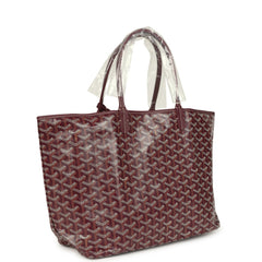Goyard Goyardine Canvas Burgundy Saint Louis PM Tote Palladium Hardware
