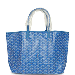 Goyard Goyardine Sky Blue Saint Louis PM Tote Bag Palladium Hardware