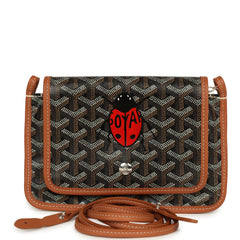 Goyard Goyardine Canvas Black and Brown Ladybug Plumet Pocket Wallet Palladium Hardware