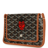 Goyard Goyardine Canvas Black and Tan Ladybug Plumet Pocket Wallet Palladium Hardware
