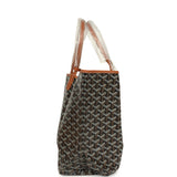 Goyard Goyardine Canvas Black and Brown Hand-Painted Coeur Ruban Saint Louis PM Tote Palladium Hardware
