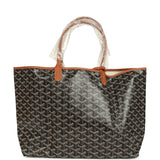 Goyard Goyardine Canvas Black and Brown Hand-Painted Coeur Ruban Saint Louis PM Tote Palladium Hardware