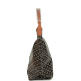 Goyard Goyardine Canvas Black and Brown Hand-Painted Heart Boheme Hobo PM Palladium Hardware