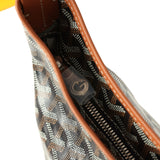 Goyard Goyardine Canvas Black and Brown Hand-Painted Heart Boheme Hobo PM Palladium Hardware