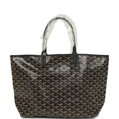 Goyard Goyardine Black Saint Louis PM Tote Bag Palladium Hardware