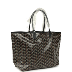 Goyard Goyardine Black Saint Louis PM Tote Bag Palladium Hardware