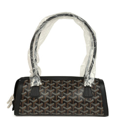 Goyard Goyardine Canvas Bonbonnière Bag Black Chevroches Calfskin
