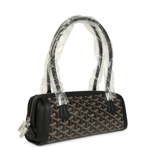 Goyard Goyardine Canvas Bonbonnière Bag Black Chevroches Calfskin Palladium Hardware