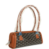 Goyard Goyardine Canvas Bonbonnière Bag Black and Brown Chevroches Calfskin Palladium Hardware