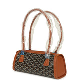 Goyard Goyardine Canvas Bonbonnière Bag Black and Brown Chevroches Calfskin Palladium Hardware