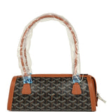 Goyard Goyardine Canvas Bonbonnière Bag Black and Brown Chevroches Calfskin Palladium Hardware