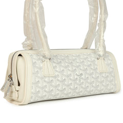 Goyard Goyardine Canvas Bonbonnière Bag White Chevroches Calfskin Palladium Hardware