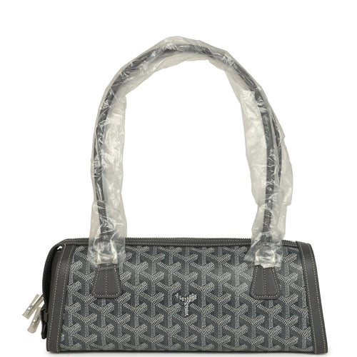Goyard Goyardine Canvas Bonbonnière Bag Grey Chevroches Calfskin Palladium Hardware