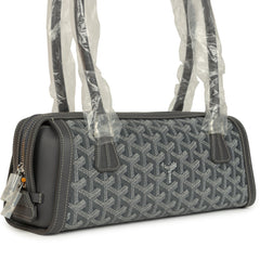 Goyard Goyardine Canvas Bonbonnière Bag Grey Chevroches Calfskin Palladium Hardware