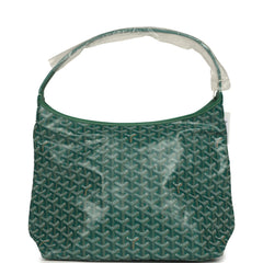 Goyard Goyardine Green Boheme Hobo Bag Palladium Hardware