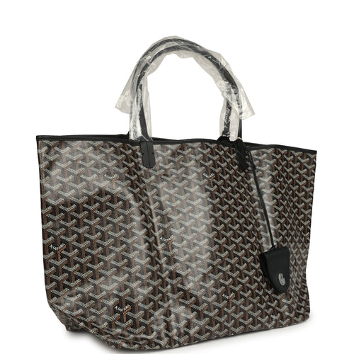 Goyard Goyardine Black Saint Louis GM Tote Bag Palladium Hardware