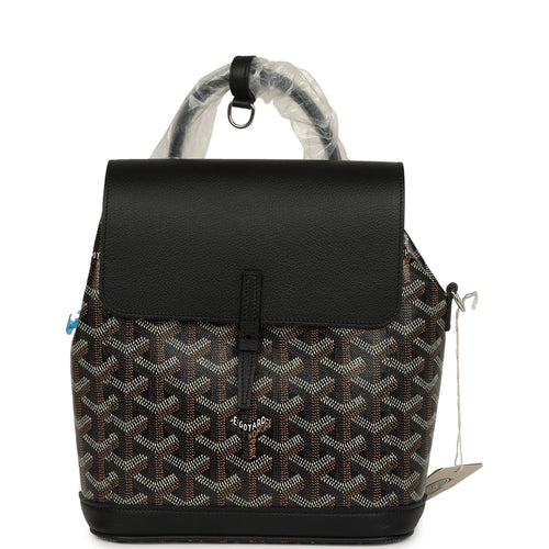 Goyard Goyardine Canvas Black Mini Alpin Backpack Palladium Hardware