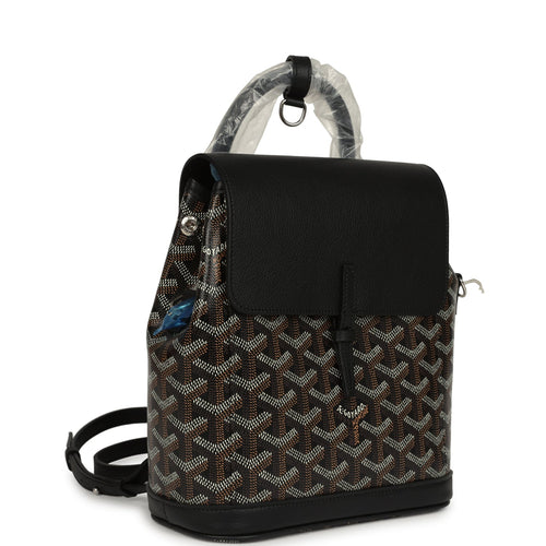 Goyard Goyardine Canvas Black Mini Alpin Backpack Palladium Hardware
