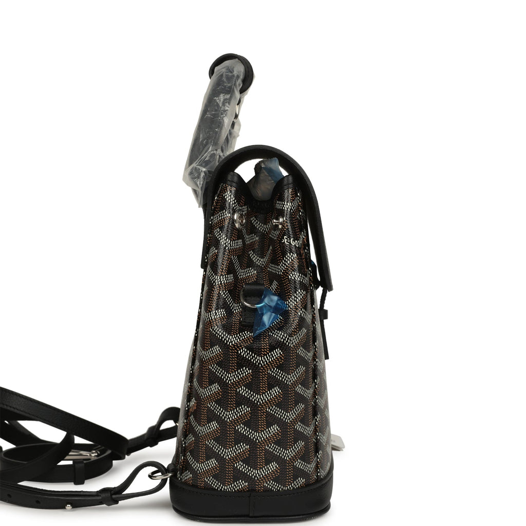 goyard backpack alpin mini Goyard Goyardine Canvas Black Mini Alpin Backpack Palladium Hardware – New & Authentic