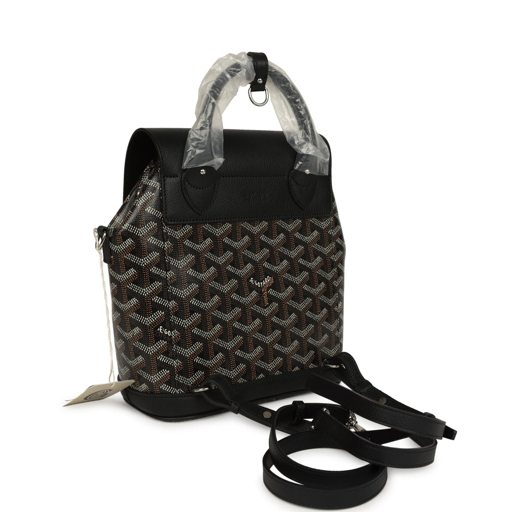Goyard Goyardine Canvas Black Mini Alpin Backpack Palladium Hardware – New & Authentic