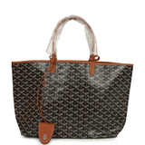 Goyard Goyardine Black and Brown Saint Louis PM Tote Bag Palladium Hardware