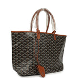 Goyard Goyardine Black and Brown Saint Louis PM Tote Bag Palladium Hardware