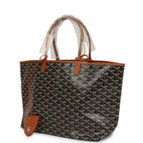Goyard Goyardine Black and Brown Saint Louis PM Tote Bag Palladium Hardware