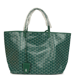Goyard Goyardine Green Saint Louis GM Tote Bag Palladium Hardware