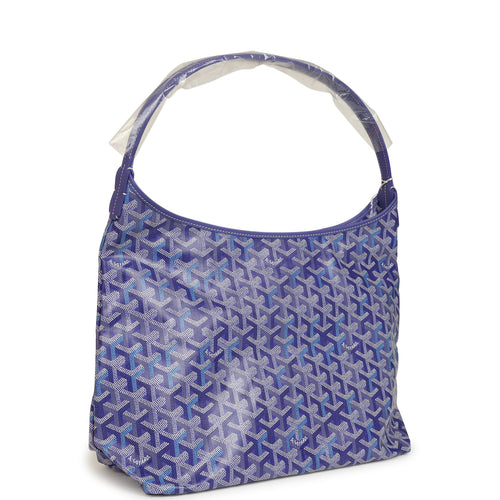 Goyard Goyardine Blueberry Purple Boheme Hobo Bag Palladium Hardware