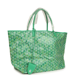 Goyard Goyardine Meadow Green Saint Louis GM Tote Palladium Hardware
