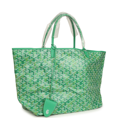 Goyard Goyardine Meadow Green Saint Louis GM Tote Palladium Hardware