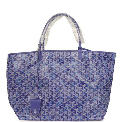 Goyard Goyardine Blueberry Purple Saint Louis GM Tote Palladium Hardware